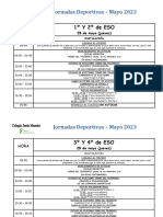 Horario General Jornadas Deportivas 2023 - Documento para Alumnos