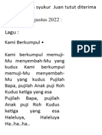 Lagu:: Acara Ucapan Syukur Juan Tutut Diterima Di Unsika Bekasi, 20 Agustus 2022