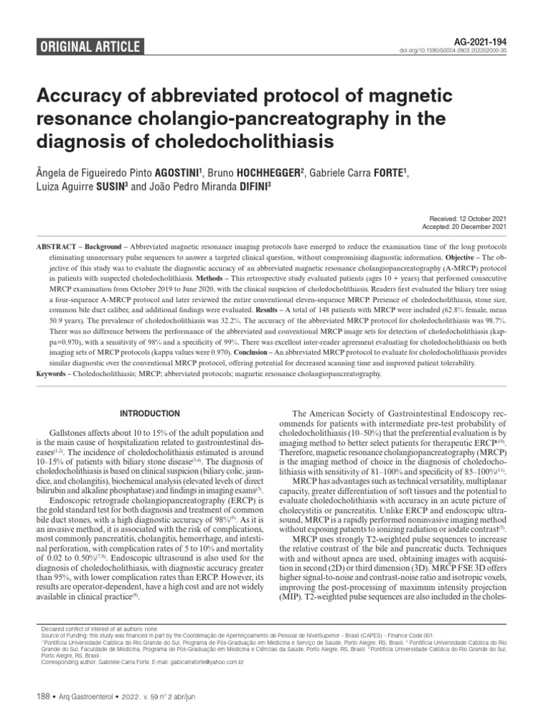 Accuracy of Abbreviated Protocol of | PDF | Magnetic Resonance Imaging ...