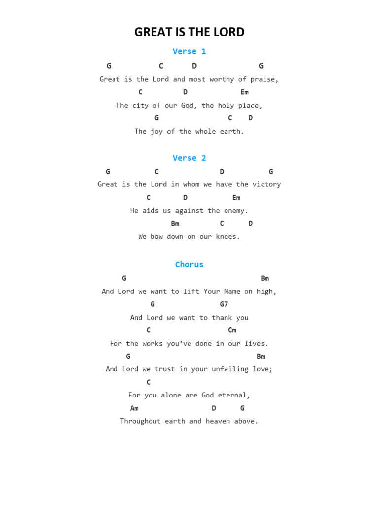 The Song The Great I Am