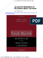Business Law and The Regulation of Business 10th Edition Mann Test Bank