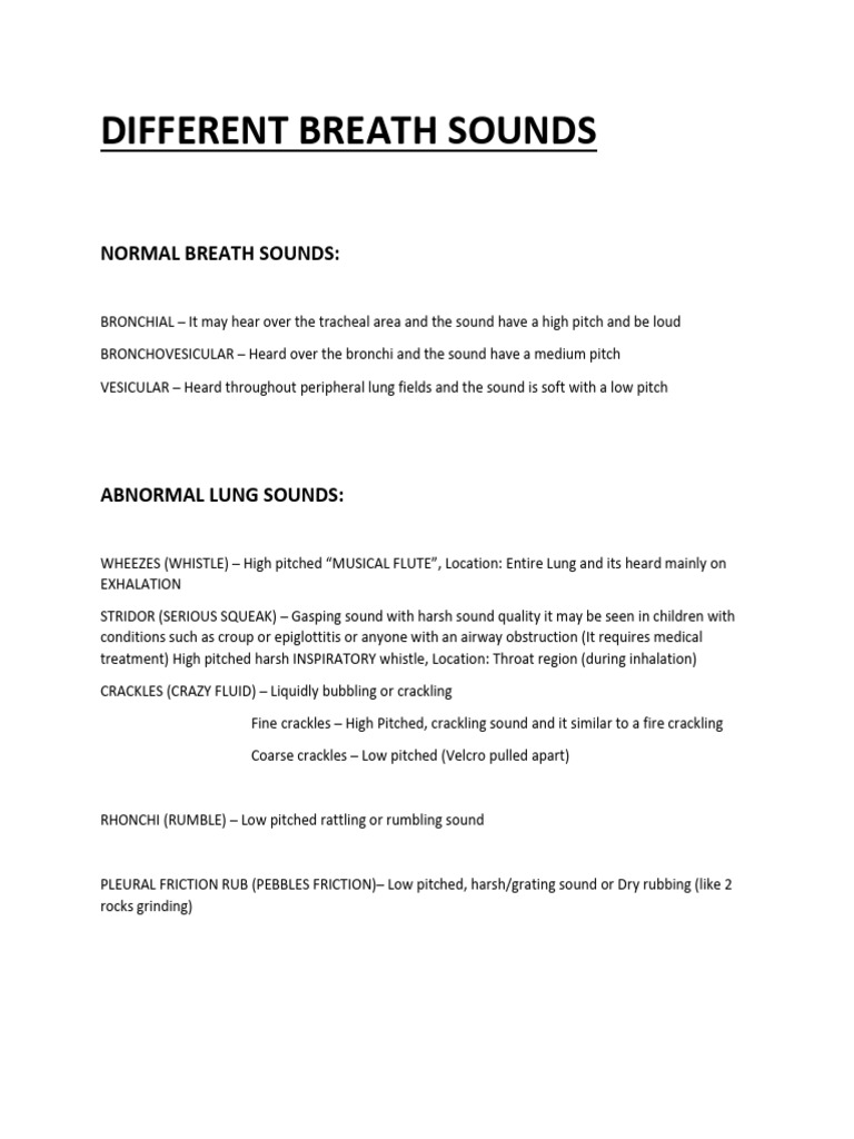Lung Sounds: Normal vs. Abnormal | PDF | Religion & Spirituality