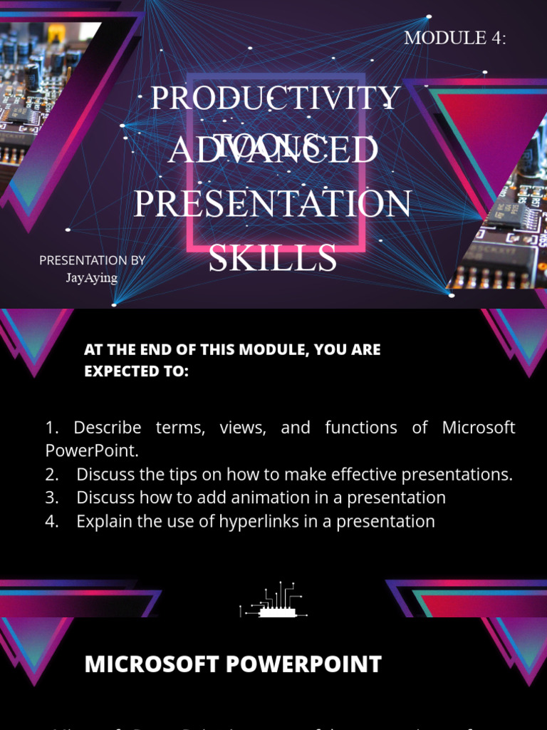 Productivity Tools Advanced Presentation Skills | PDF | Hyperlink ...