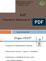 Aula Programa de Alimentação Do Trabalhador - PAT