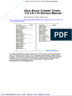 Linkbelt Lattice Boom Crawler Crane Ls 110 Ls 112 Ls 118 Service Manual