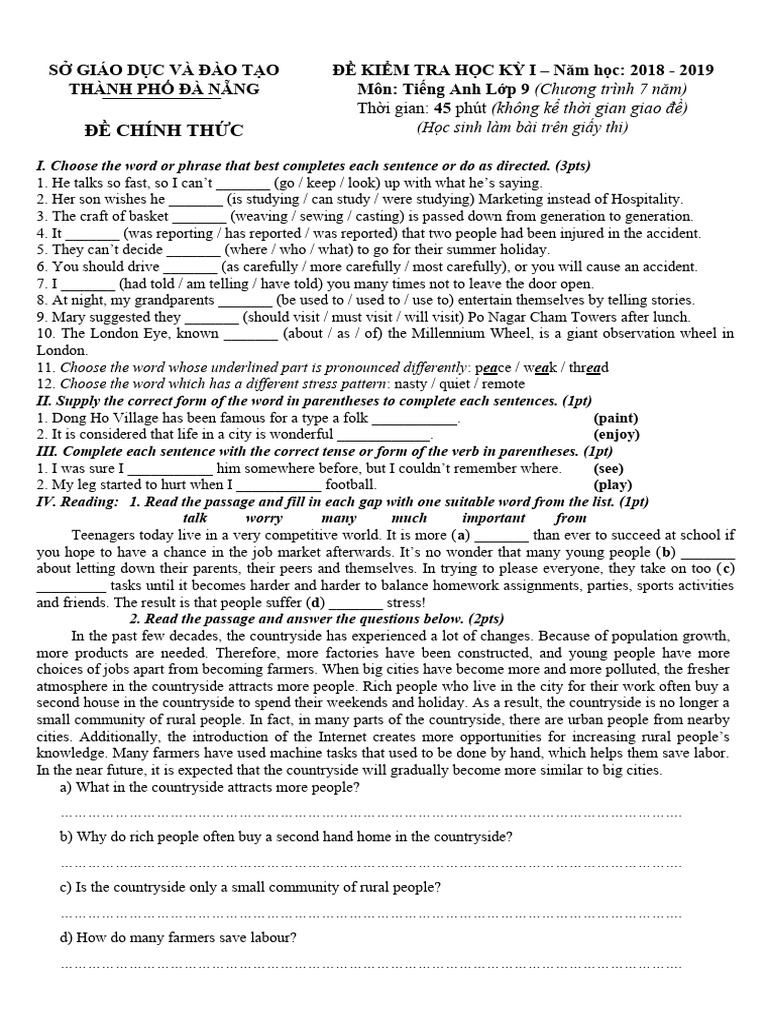 HK1 ĐN 2018 2019 | PDF