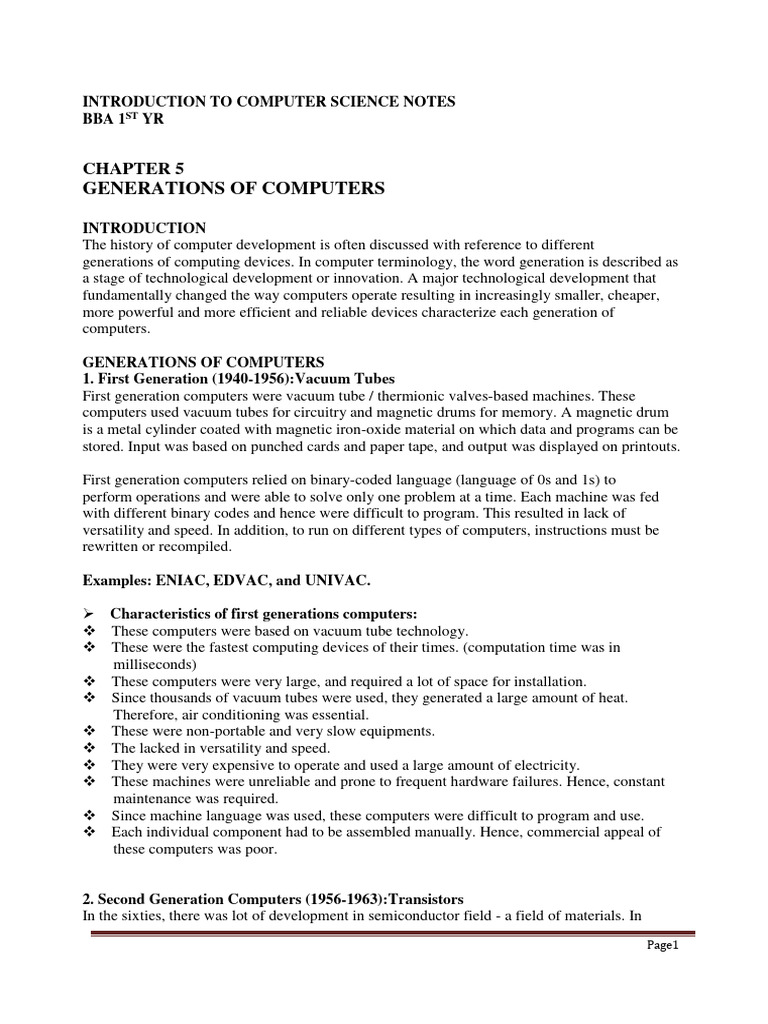 Generation of Computers | PDF | Integrated Circuit | Microprocessor