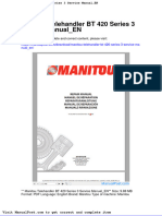 Manitou Telehandler BT 420 Series 3 Service Manual en