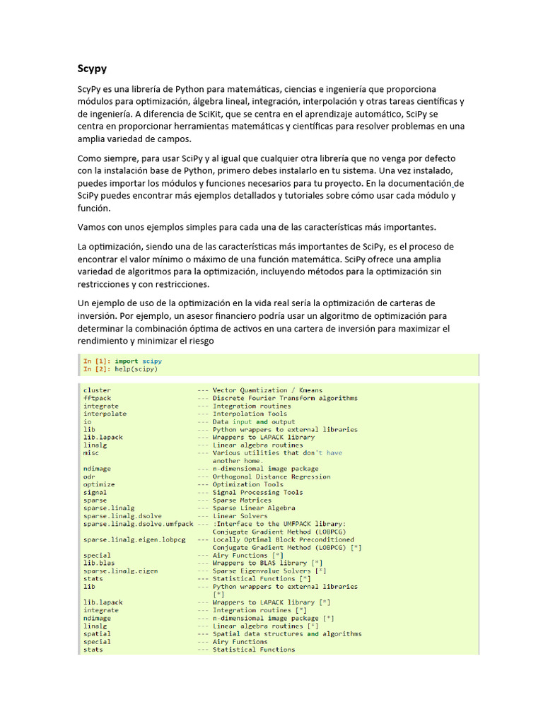 Introducción a SciPy en Python | PDF | Red neuronal artificial ...