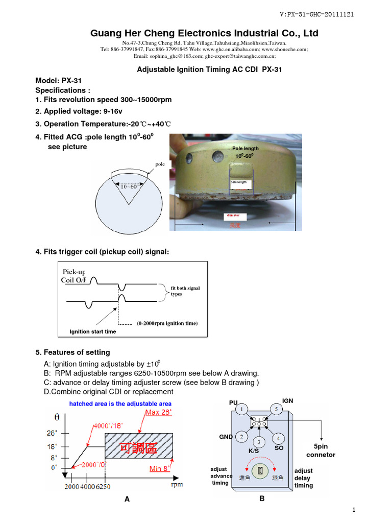 Adjustable CDI Wiring and Specs PX-31 | PDF | Ignition System ...