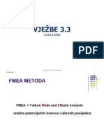 Vježbe 3.3 Održavanje Tehničkih Sustava FMEA Analiza