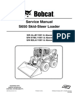 Bobcat S650 Skid Steer Loader Service Repair Manual (SN B2LA11001 and Above)