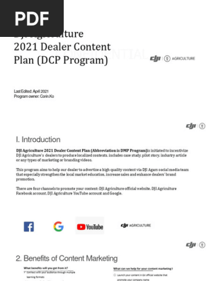 DJI Agriculture 2021 Dealer Content Plan （DCP）Program