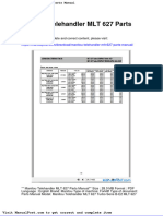 Manitou Telehandler MLT 627 Parts Manual