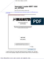 Manitou Telescopic Loader MRT 1850 Parts Manual 547559