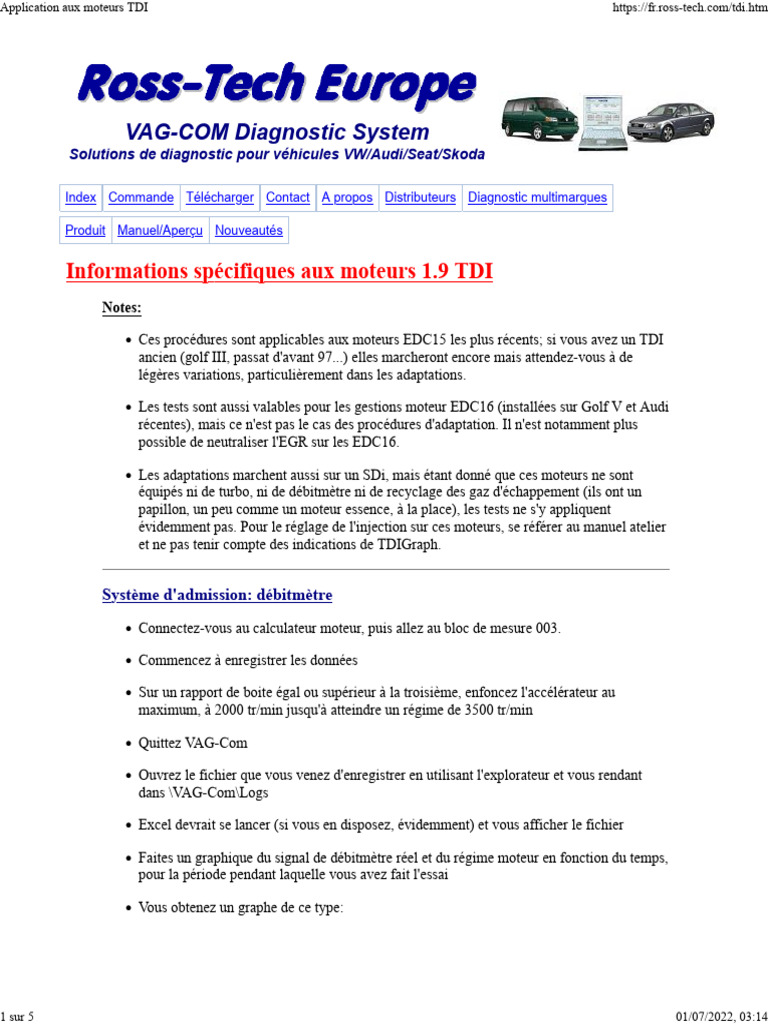 Réglages moteurs TDI : Turbo et Injection | PDF | Injection (moteur ...
