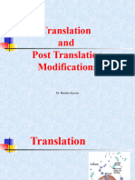 Lecture 5 - Translation and Post-Translational Modifications of Proteins