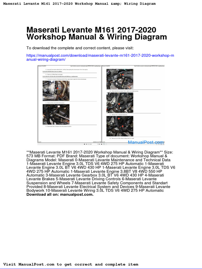 Maserati Levante m161 2017 2020 Manual Wiring Diagram PDF