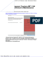 Massey Ferguson Tractors MF 1100 MF 1130 Technical Maintenance Manual