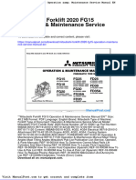 Mitsubishi Forklift 2020 Fg15 Operation Maintenance Service Manual en