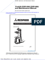 Mitsubishi Forklift Esr15n2 Esr18n2 Operation and Maintenance Manual