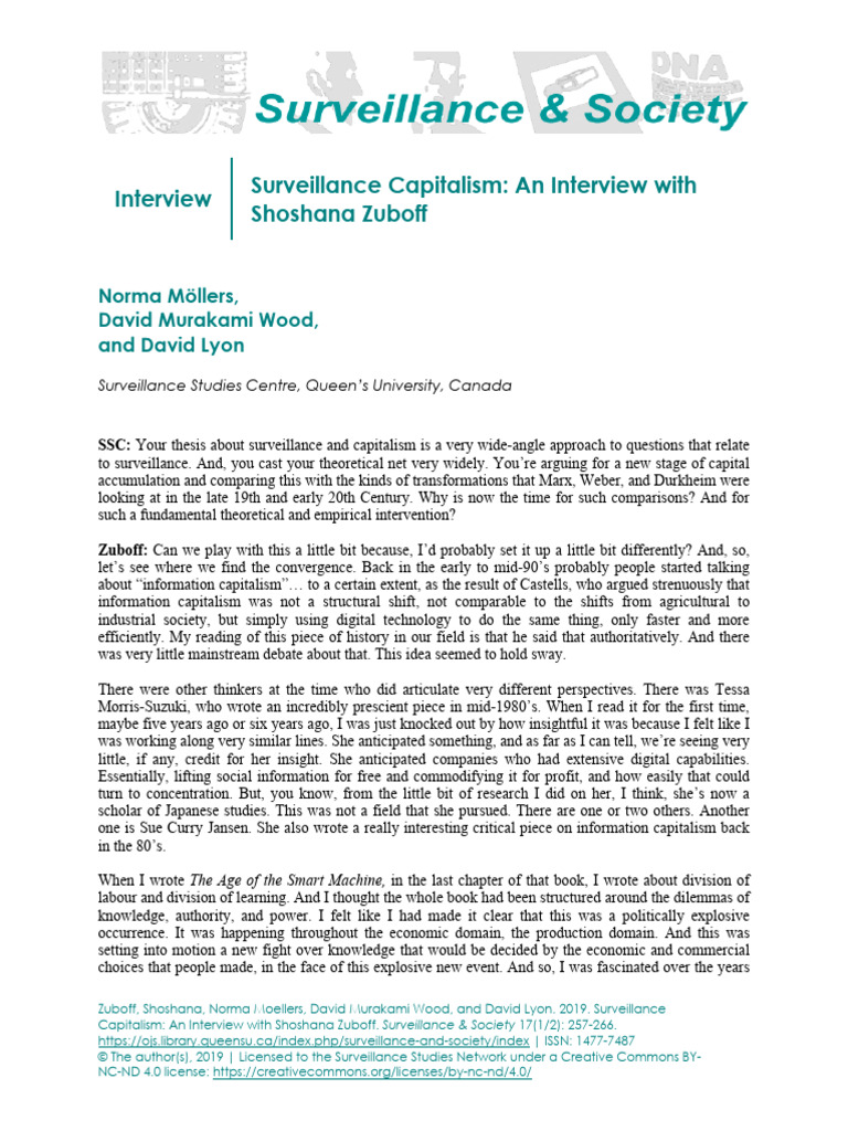Shoshana Zuboff Surveillance Capitalism An Interview | PDF | Capitalism