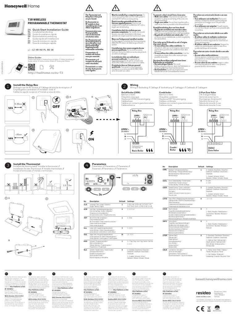 TH Programmable Sans Fil HONEYWELL HOME Notice | PDF