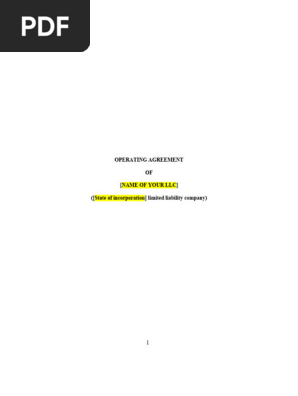 LLC Operating Agreement