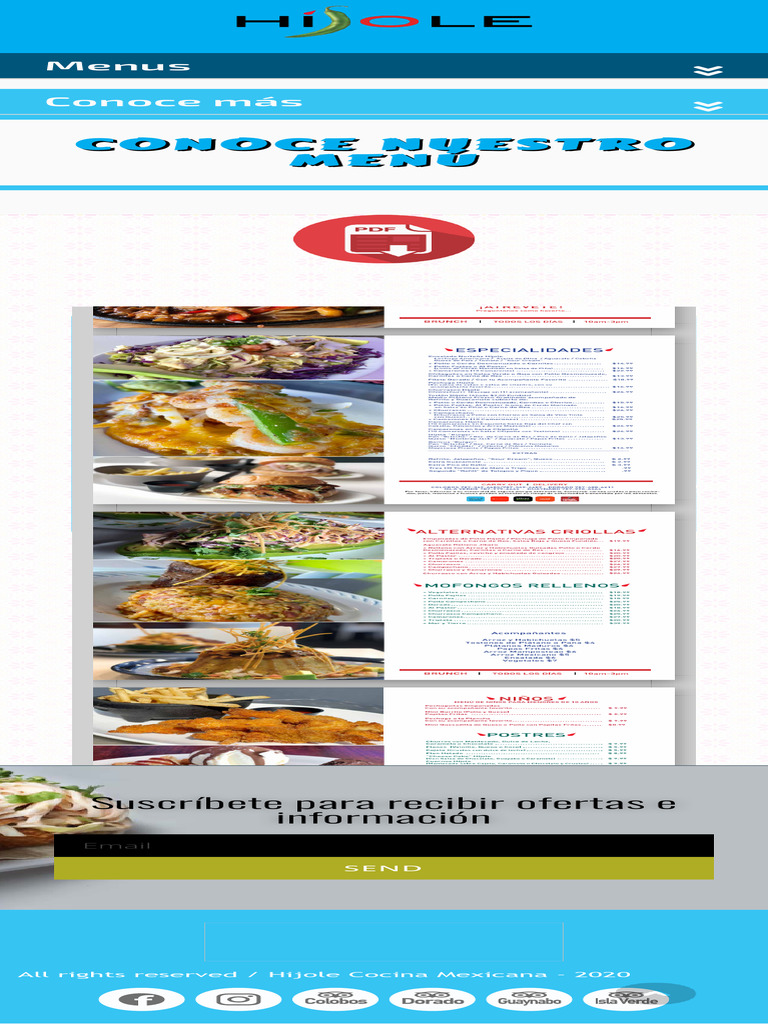 Menú Hijole Puerto Rico | PDF | Alimentos preparados | Alimentos