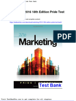 Marketing 2016 18th Edition Pride Test Bank