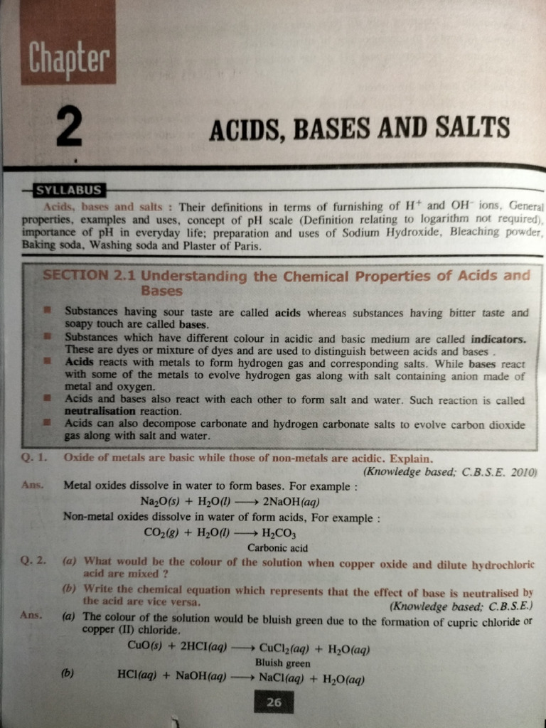 Acids, Bases and Salts | PDF