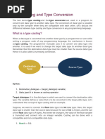 Type Casting and Type Conversion
