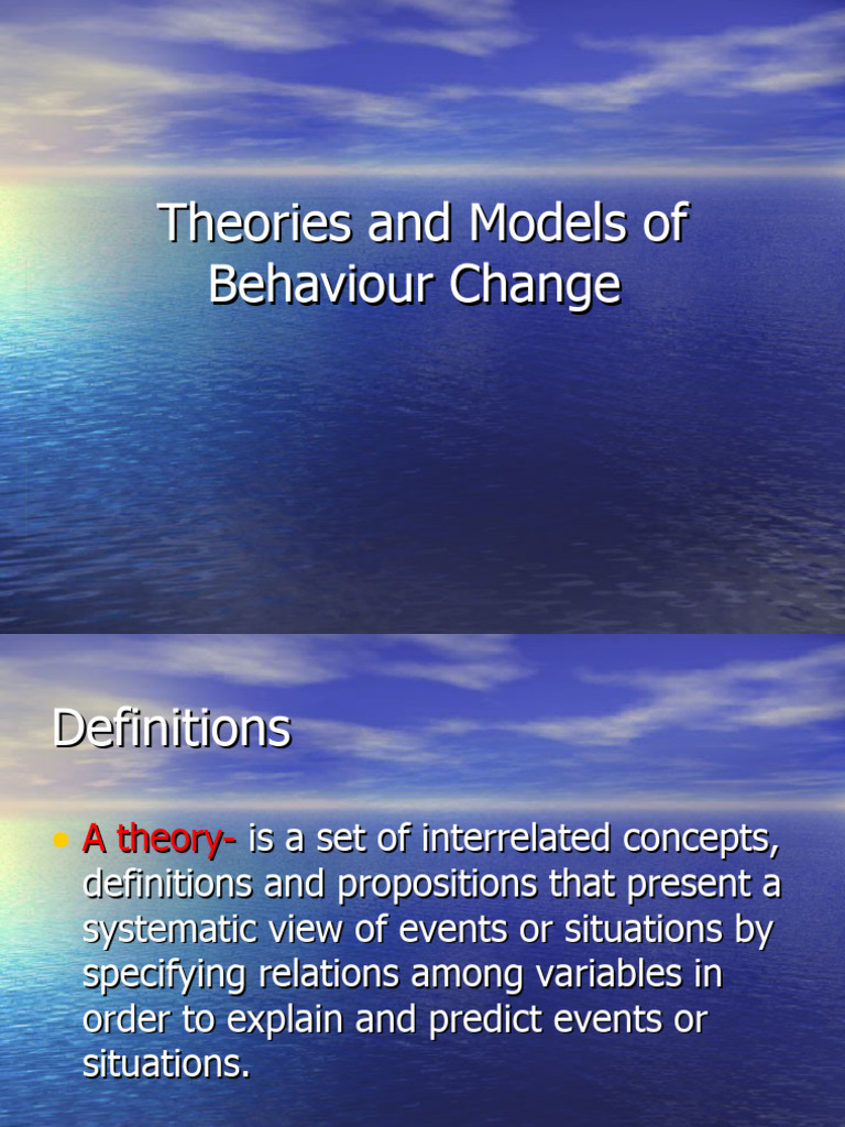03 theories and models of behaviour change pdf behavior theory