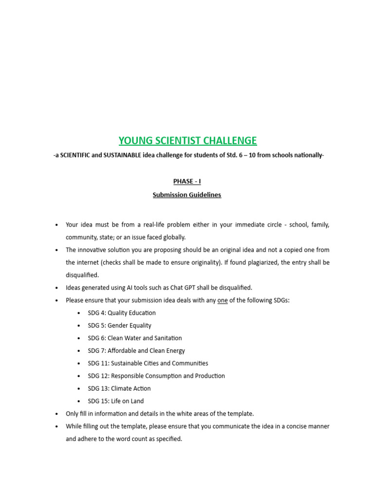 Young Scientist Challenge 2023 - Student Idea 1 | PDF | Hybrid Vehicle ...
