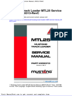 Mustang Track Loader Mtl25 Service Manual 908313 Revc