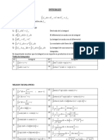 Tabla de Integrales