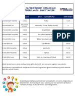 2023 - 24 Ortaokul 1.donem 2.yazili Takvimi