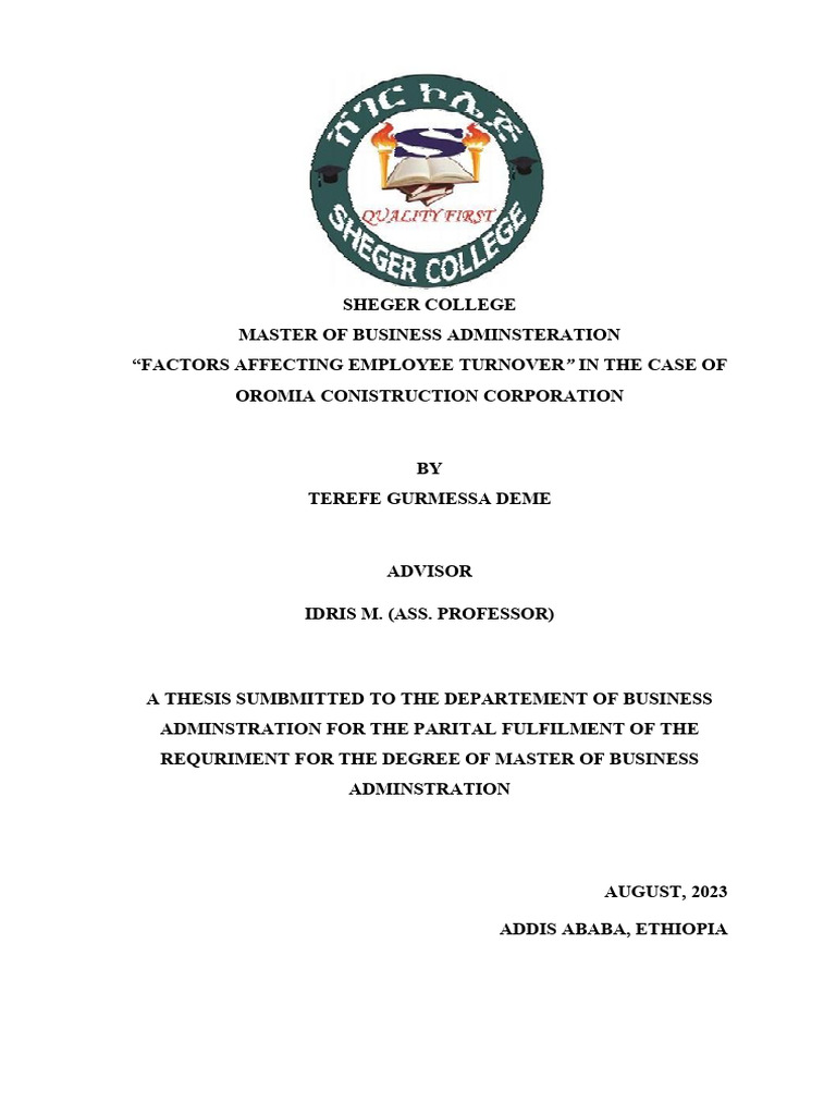 Factors Affecting Employee Turn Over | PDF | Turnover (Employment ...