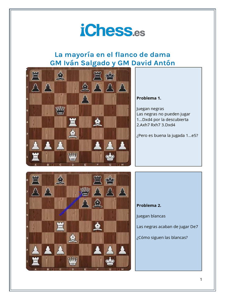 La Mayoría en El Flanco de Dama - Problemas | PDF | Teoría del ajedrez ...