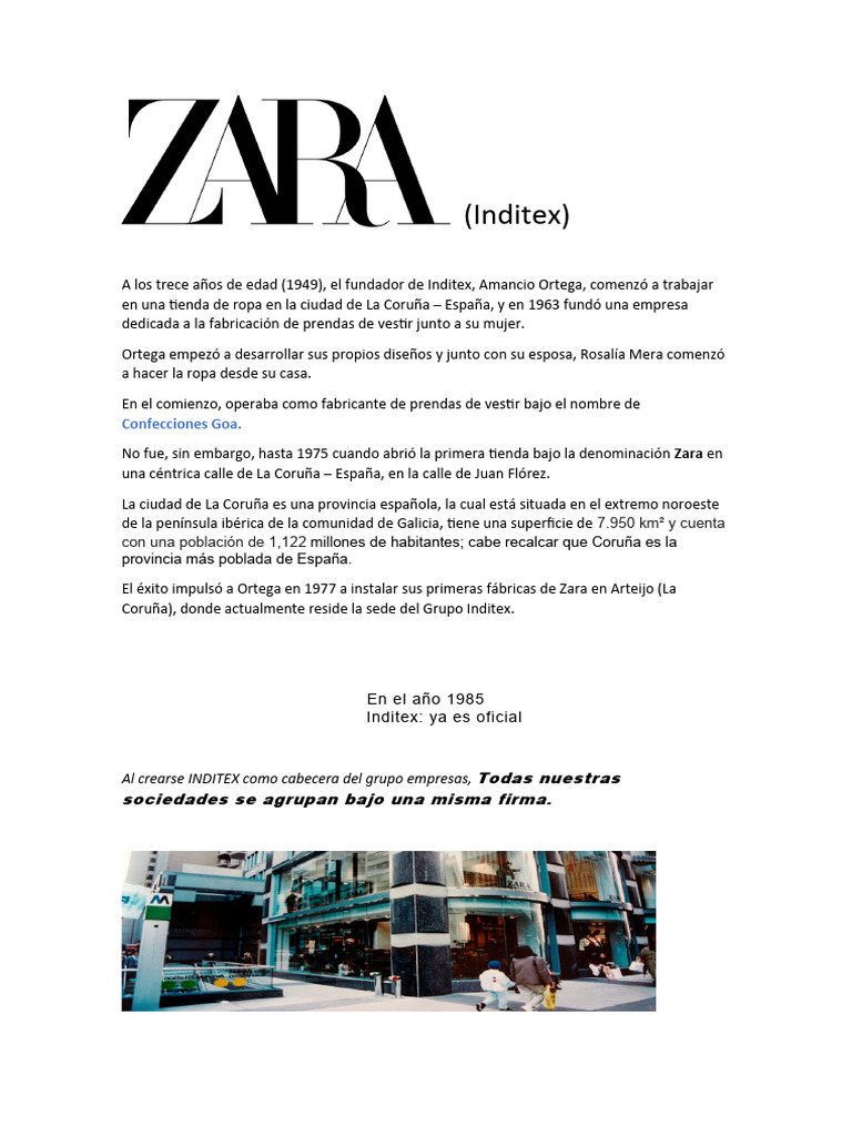 Fundación y sede de Zara en 1975 | PDF | Estilo de vida