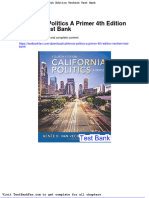 California Politics A Primer 4th Edition Vechten Test Bank