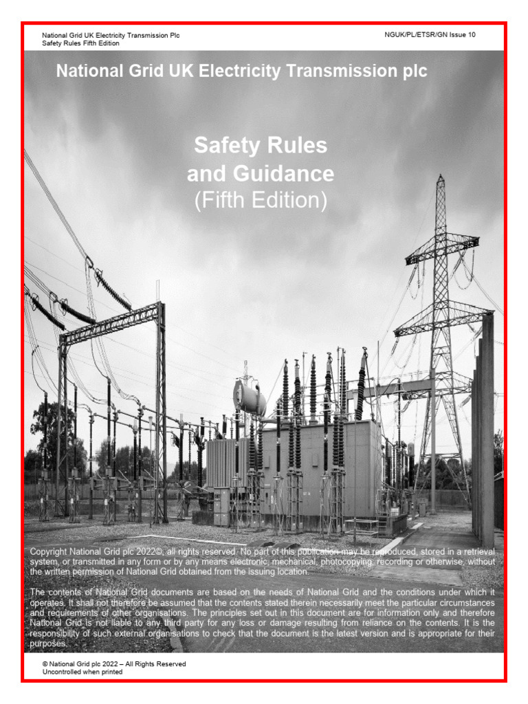 NGUKPLETSRGN - Issue 10 - 0 | PDF | Safety | Electrical Grid