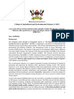 Call For Applications For PHD Scholarships - "Robusta Coffee Agroforestry To Adapt and Mitigate Climate Change in Uganda - ROBUSTA" FINAL ADVERT