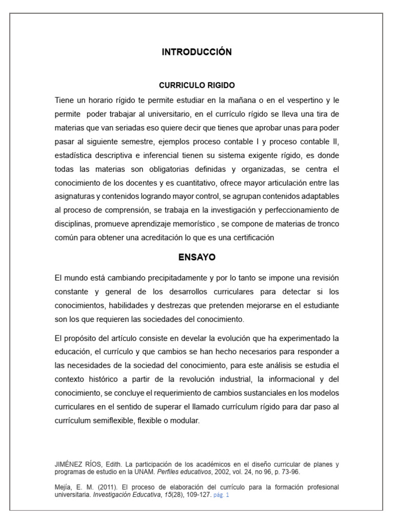 Evolución del currículo rígido en educación | PDF | Plan de estudios ...