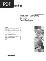 Module 9: Designing Security Specifications