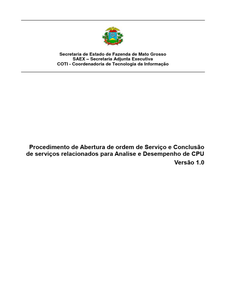 POP 618 - Procedimento Analise e Desempenho de CPU - Conclusão de ...