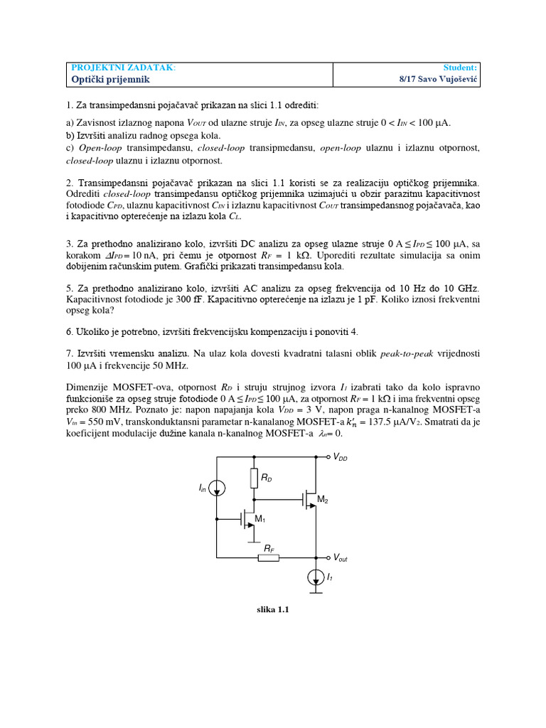 Projektni Zadatak 1 | PDF