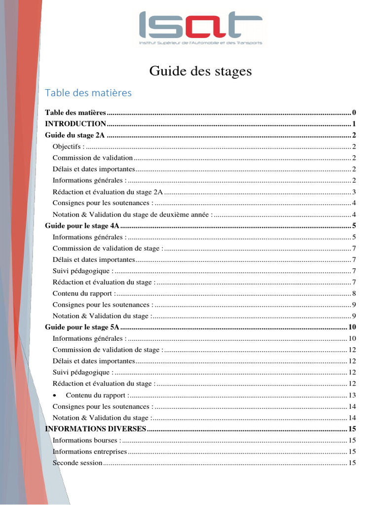 Guides Stages Isat | PDF