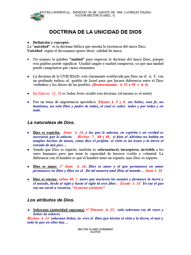 Doctrina de La Unicidad de Dios | PDF | Dios | Salmos