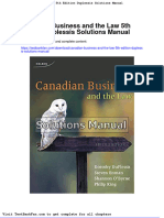 Canadian Business and The Law 5th Edition Duplessis Solutions Manual